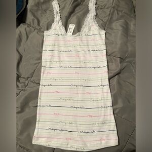 *NWT* Aeropostale Lace Trim White Tank Top Size Large